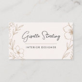 Minimalistische Botanische Interieur Ontwerper Visitekaartje (Voorkant)