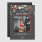 Minimalistische botanische kerst fotokaart (Voorkant / Achterkant)