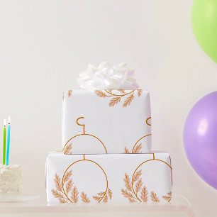 Minimalistische botanische krans modern neutraal cadeaupapier