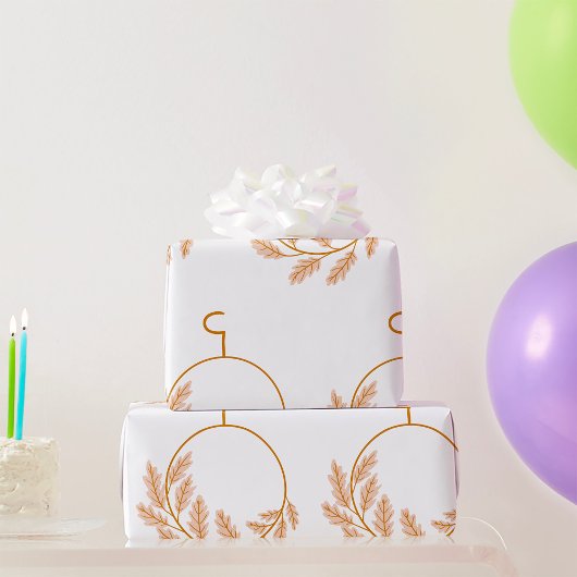 Minimalistische botanische krans modern neutraal cadeaupapier