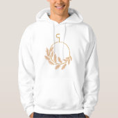 Minimalistische botanische krans modern neutraal hoodie (Voorkant)