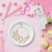 Minimalistische botanische krans modern neutraal papieren bordje (Feest)