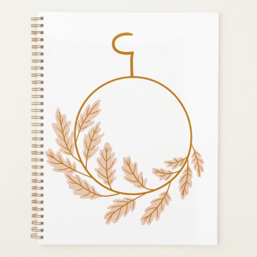 Minimalistische botanische krans modern neutraal planner (Voorkant)