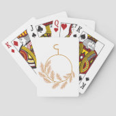 Minimalistische botanische krans modern neutraal pokerkaarten (Achterkant)