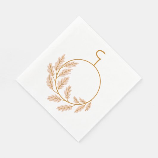 Minimalistische botanische krans modern neutraal servet (Hoek)