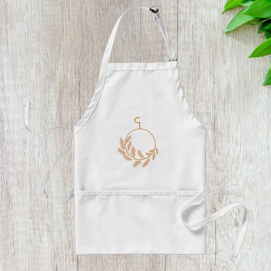 Minimalistische botanische krans modern neutraal standaard schort
