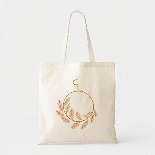 Minimalistische botanische krans modern neutraal tote bag (Voorkant)