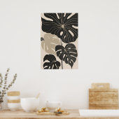 Minimalistische botanische kunst Boho bloemendecor Poster (Keuken)