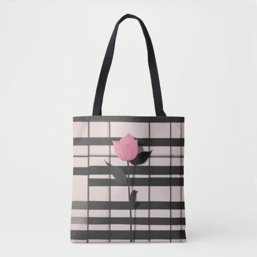 Minimalistische botanische kunst Canvas tas (Voorkant)
