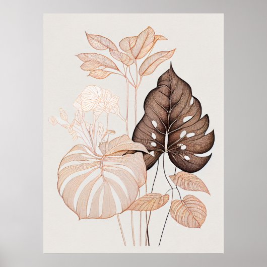 Minimalistische botanische kunst print voor modern (Voorkant)