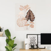 Minimalistische botanische kunst print voor modern (Thuiskantoor)