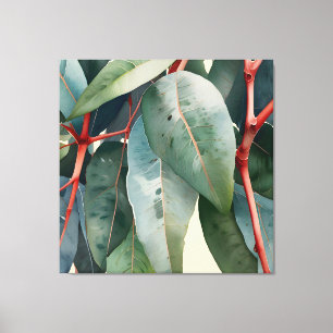 Minimalistische botanische kunst van eucalyptus canvas afdruk