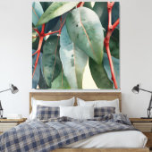 Minimalistische botanische kunst van eucalyptus canvas afdruk (Insitu (Slaapkamer))