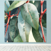 Minimalistische botanische kunst van eucalyptus canvas afdruk (Insitu (Houten vloer))