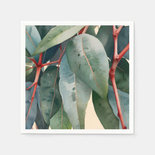 Minimalistische botanische kunst van eucalyptus servet