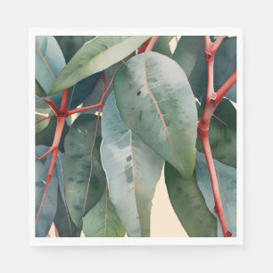 Minimalistische botanische kunst van eucalyptus servet