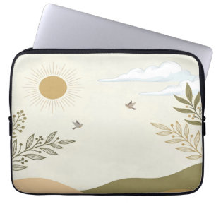 Minimalistische botanische landschap laptophoes laptop sleeve