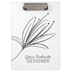 Minimalistische Botanische Lelie Bloem Ontwerper Klembord