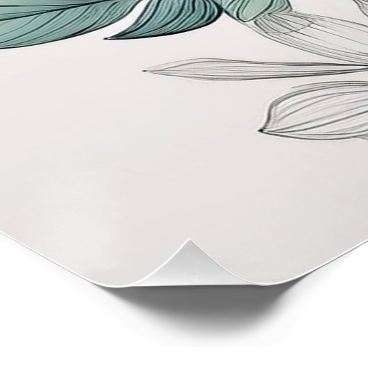 Minimalistische Botanische lijnkunst – Delicate Fl Perfect Poster (Hoek)