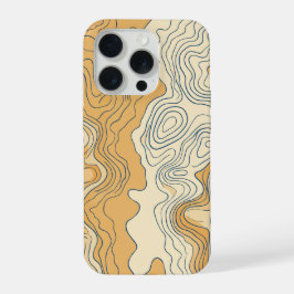 Minimalistische botanische lijnkunst fluisterbeige iPhone 15 pro case
