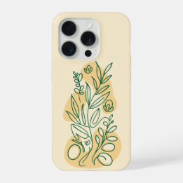 Minimalistische botanische lijnkunst illustratie C iPhone 15 Pro Case