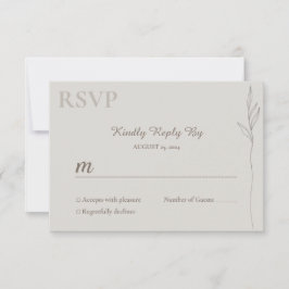 Minimalistische Botanische Lijnkunst RSVP Kaart