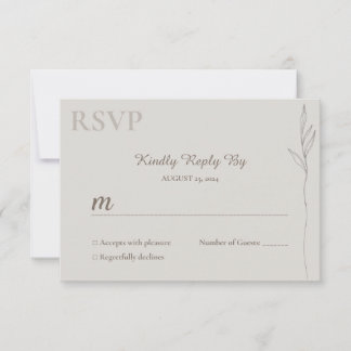 Minimalistische Botanische Lijnkunst RSVP Kaart