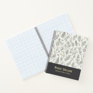 Minimalistische botanische lijnkunstpatroon naadlo notitieboek