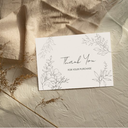 Minimalistische Botanische Line Art Dank u Notitiekaartje