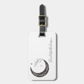Minimalistische Botanische Maan Gepersonaliseerd C Bagagelabel (Voorkant verticaal)