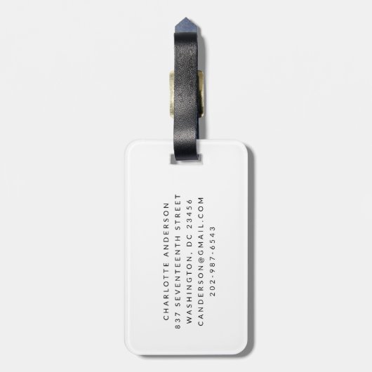 Minimalistische Botanische Maan Gepersonaliseerd C Bagagelabel (Achterkant verticaal)