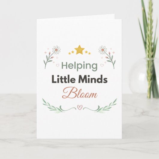 Minimalistische botanische madeliefjes bloemig kaart (Voorkant)