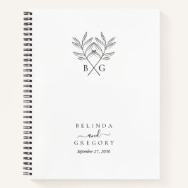 Minimalistische Botanische Monogram Bruiloft Plann Notitieboek