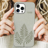 Minimalistische botanische monogram in saliegroen Case-Mate iPhone case