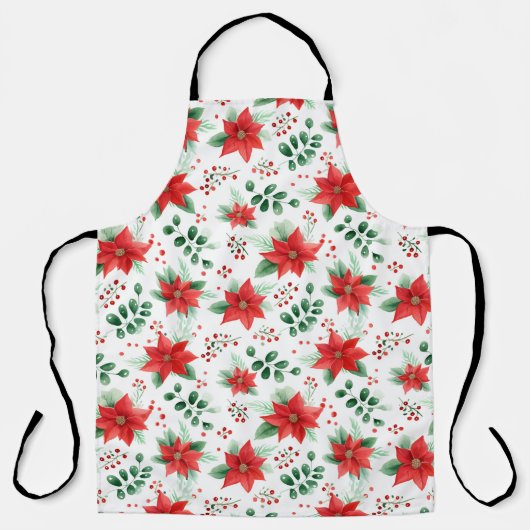 Minimalistische Botanische Patroon Waterverf Poins Schort (Voorkant)