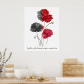 Minimalistische Botanische Poppy Flower Age Quote Poster (Keuken)