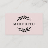 Minimalistische Botanische QR Code Blush Roze Visitekaartje (Voorkant)