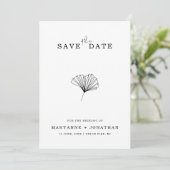Minimalistische botanische QR-code foto Save The Date (Staand voorkant)