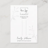 Minimalistische Botanische QR Sieraden Haarklem Di Contactkaartje (Voorkant)