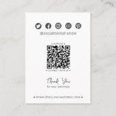 Minimalistische Botanische QR Sieraden Haarklem Di Contactkaartje (Achterkant)