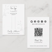 Minimalistische Botanische QR Sieraden Haarklem Di Contactkaartje (Voorkant / Achterkant)