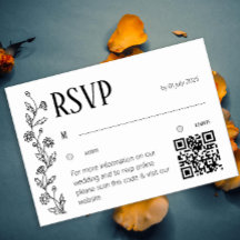 Minimalistische botanische RSVP-kaart Madeliefje L