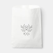 Minimalistische Botanische Rustieke Monogram Bruil Bedankzakje (Voorkant)