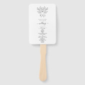 Minimalistische Botanische Rustieke Monogram Bruil Handwaaier (Voorkant)
