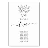 Minimalistische Botanische Rustieke Monogram Bruil Kaart (Voorkant)