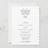 Minimalistische Botanische Rustieke Monogram Bruil Kaart (Voorkant)