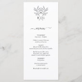 Minimalistische Botanische Rustieke Monogram Bruil Menu (Voorkant)