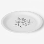 Minimalistische Botanische Rustieke Monogram Bruil Papieren Bordje (Gekanteld)