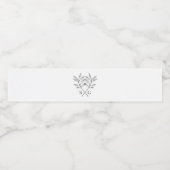 Minimalistische Botanische Rustieke Monogram Bruil Waterfles Etiket (Enkel label)