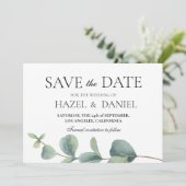 Minimalistische Botanische 'Save The Date'-aankond Kaart (Staand voorkant)